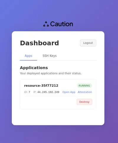 Caution screenshot 2